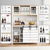 70'' Tall Coffee Bar Cabinet, Freestanding Kitchen Pantry Cabinet with Wine & Glass Rack, Wood Kitchen Hutch Storage for Kitchen Living Room - 4 of 4
