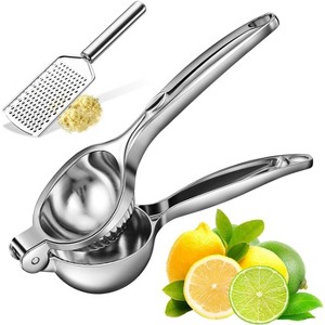 Attop Lemon Squeezer Manual Citrus Juicer - Lemon Manual Press Juicers Stainless Steel - Lime Squeezer Lemon Juicer Squeezer with Grater - 1 of 4