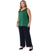 Agnes Orinda Women's Plus Size Silky Satin V Neck Casual Sleeveless Summer Basic Tank Tops - 3 of 4