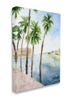 Stupell Industries Tropical Palms Along the River Edge Landscape