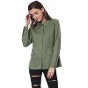 INSPIRE CHIC Women's Drawstring Waist Flap Pockets Lightweight Utility Jacket - image 4 of 4