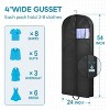 3 Pack Gusseted Hanging Garment Bags, Suit Covers with Handles for Closet Storage & Travel - 4 of 4