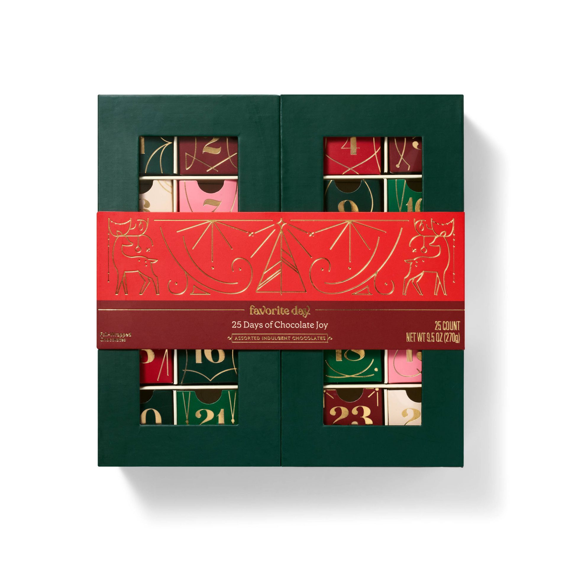 Christmas 25 Days of Joy Assorted Indulgent Chocolates - 10.4oz - Favorite Day™