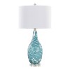 LumiSource Set of 2 Rocca 29" Contemporary Glass Table Lamp in Sapphire Blue/White Glass/Brushed Nickel and White Linen Shade - 2 of 4
