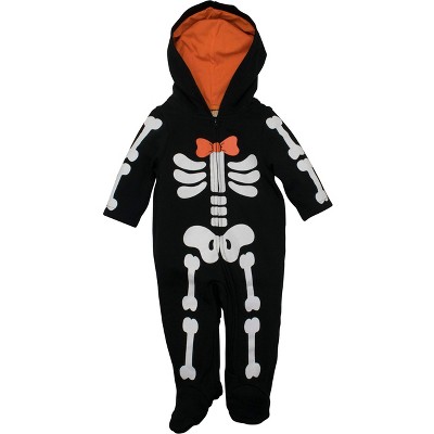  Funstuff Animals Dinosaur Skeleton Baby Fleece Zip Up Cosplay Fur Coverall Felt teeth and puff scales for realistic dino look Newborn to Infant 