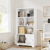 Industrial Bookshelves and Bookcases with Doors Floor Standing 3 Shelf Display Storage Shelves Tall Bookcase with LED Lights for Home Office - 4 of 4