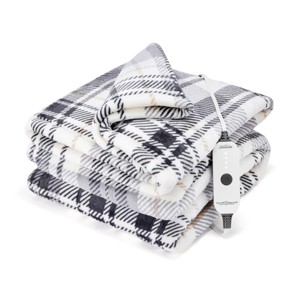 Sunbeam 50"x72" Electric Throw Nordic Velvet Faux Shearling Extra Long Heated Blanket - 1 of 4