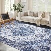 Washable Area Rug for Bedroom Large Living Room Soft Rug, Non Slip Medallion Oriental Floor Carpet, Low Pile Indoor Vintage Distressed Rug - 2 of 4
