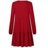 Women's V Neck Shift Dresses Casual Babydoll Knee Length Dress with Pockets - 3 of 4
