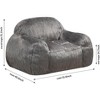 Bean Bag Chair for Adult, Modern Chair Lazy Sofa with Armrests, Upholstered Microfiber Bean Bag Sofa, for Living Room, Bedroom, Apartment, Grey - 4 of 4