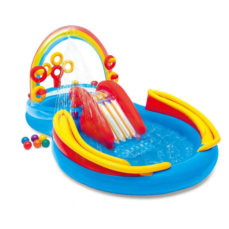 Inflatable Rainbow Ring Play Center Pool, 1 of 4