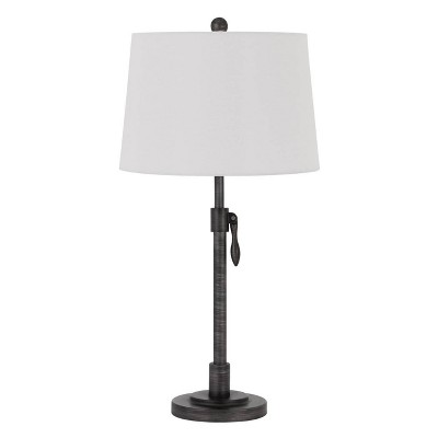 30" Riverwood Adjustable Metal Table Lamp with Hardback Shade Antique Silver - Cal Lighting