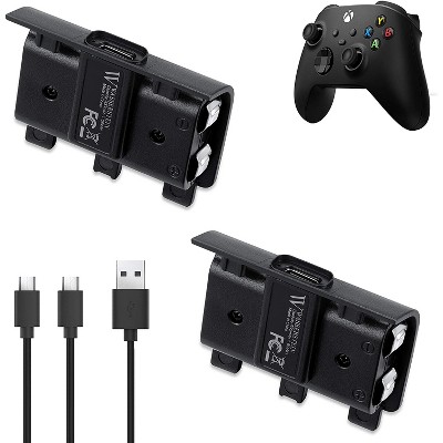 Wasserstein 700mAh Controller Battery Packs and Charging Cable for Microsoft Xbox Wireless Controller 2020 Model (Xbox Series X/S, Xbox One) (2 Pack)