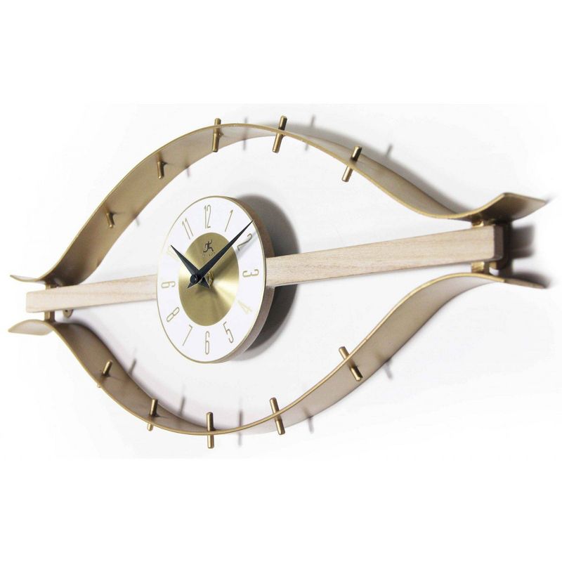 10&#34; x 22&#34; Metal Horus Wall Clock Gold - Infinity Instruments, 5 of 8