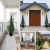 Artificial Topiary Trees, Fake Cedar Trees - Set of 2 Potted Faux Cypress Evergreen Plants, Outdoor/Indoor for Front Porch, Home, Office Decor - 3 of 4