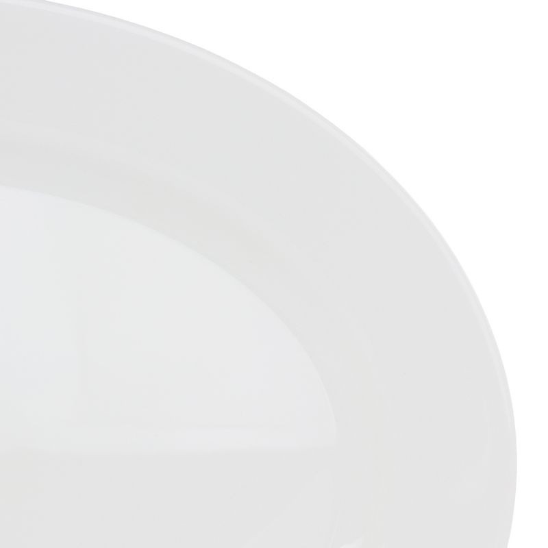 Ultra by Gibson White Shadow 2 Piece 14 Inch Oval Tempered Opal Glass Serving Platter Set in White, 4 of 6