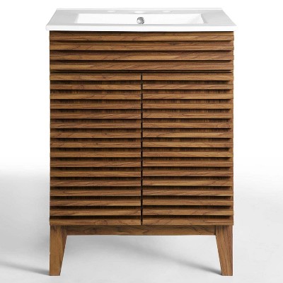 Freestanding Bath Vanity with White Ceramic Top Unassembled