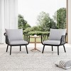 Set of 2 Outdoor PP Club Chairs, All-Weather Patio Stacking Chairs for Garden, Poolside, and Deck - 2 of 4