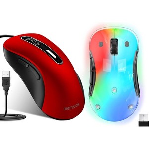 2.4G LED Wireless Mouse + USB Wired Mouse (LED + Red) - 1 of 3