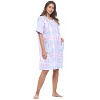 Casual Nights Women's Snap front House Dress Short Sleeve Woven Duster Housecoat Lounger Robe - 4 of 4