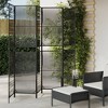 vidaXL Room Divider 6 Panels - Black Poly Rattan Privacy Screen for Indoors/Outdoors - 115.7"x78.7" - Foldable and Durable - 2 of 4