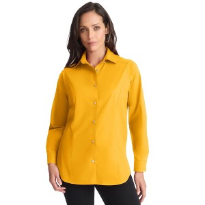 Jessica London Women's Plus Size Wrinkle-Free Stretch Poplin Shirt - 1 of 4