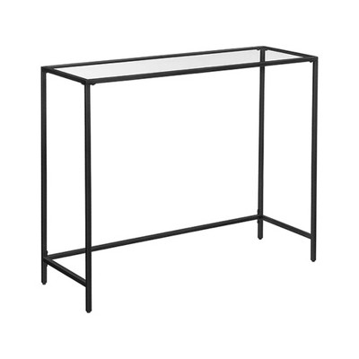 Vtec Trading Black Metal Tempered Glass Console Table