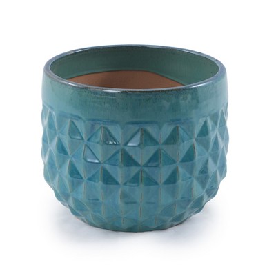 SpassWay 14" Dia Outdoor Indoor Ceramic Planter Pot Decorative Planter with Drainage Hole Patio Flower Pot
