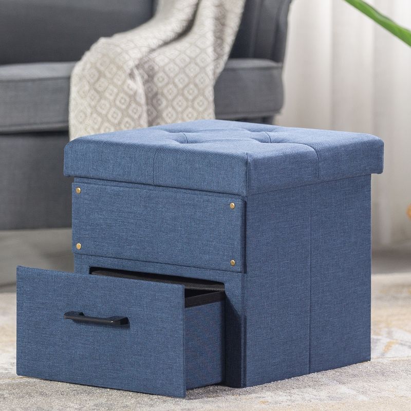 15" Cube Stockbox Collapsible Ottoman with Storage Drawer - Mellow, 2 of 8