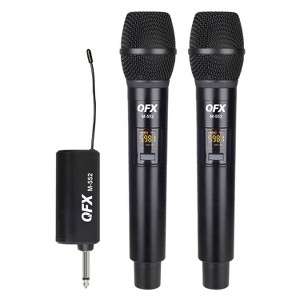QFX® M-552 16-Channel UHF Multi-Frequency Microphone System with 2 Handheld Microphones and Dual-Channel Plug-in Receiver in Black - 1 of 4