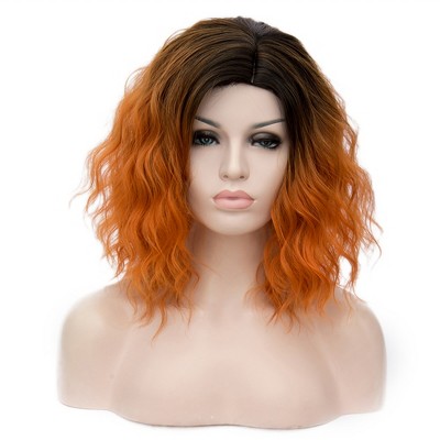Unique Bargains Women's Fluffy Curly Wavy Wig 14" with Wig Cap