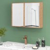 Tangkula Double Door Medicine Cabinet w/ Mirror 2 Adjustable Cabinet Shelves Natural - 4 of 4
