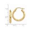 Black Bow Jewelry 3.25mm x 20mm Polished 14k Yellow Gold Twisted Round Hoop Earrings - 4 of 4