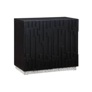 Treasure Trove Accents 2 Door Cabinet Andorra Black: Divided Storage, No Assembly, Acacia Surface - 1 of 4