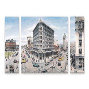 Trademark Fine Art Stanton Manolakas Oakland 3 Piece Panel Set Art - 1 of 3
