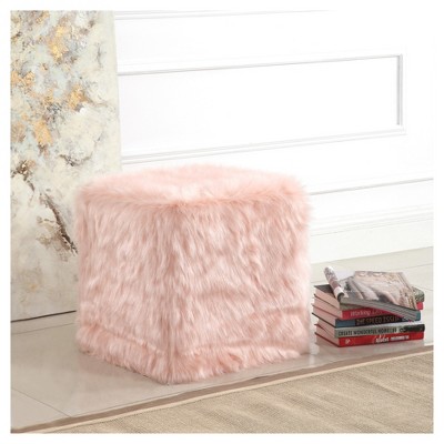 Faux Fur Pouf - Pink - HomePop