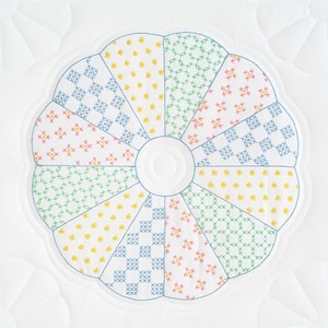 Jack Dempsey Stamped White Quilt Blocks 18"X18" 6/Pkg-Interlocking Dresden Circle - 1 of 2