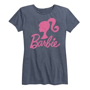 Women's - Barbie - Pink Glitter Logo Short Sleeve Graphic T-Shirt - 1 of 4