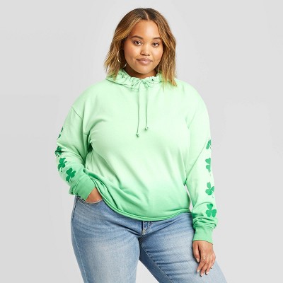 plus size green hoodie