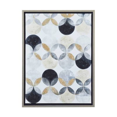 Modern Polystone Framed Wall Canvas Gray - Olivia & May