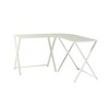 GDFStudio Biorn Modern L-Shaped Metal and Tempered Glass Computer Desk with X-Frame - 3 of 4