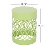 Lyngins Iron Cut Design Outdoor End Tables, Modern Cylindrical Patio End Table, Outdoor Side Table with Overlapping Circle Pattern - 4 of 4
