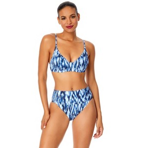 Women's Tie Dye Ikat Elongated Triangle Underwire Bikini Swim Top - 1 of 4