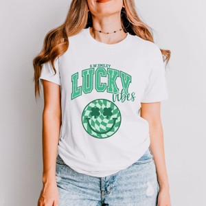 S.W.Smiley Lucky Vibes Smiley - Women's Short Sleeve Graphic T-Shirt - 1 of 4