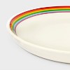 Pride Set of 2 Spill the Tea Rainbow Ceramic Stoneware Snack Plates Cream - 2 of 3