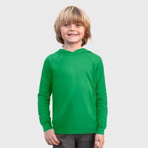 City Threads Boys Medium-Weight Long Sleeve Hooded Tee with Cuffs - 100% Cotton - USA-Made - 1 of 4