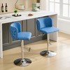Lyngins Luxury 360° Swivel Counter Height Bar Stool Set of 2, Adjustable Height Counter Stools with Gold-Plated Base, Back Buttons & Hammered Rivets - 4 of 4