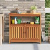 vidaXL Garden Console Table Natural Brown Solid Acacia Wood - 2 of 4