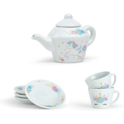 Unicorn Porcelain Tea Set with Pink Ceramic Cups, 13 Pieces