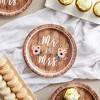 Blue Panda 80-Count Mr. and Mrs. Rustic Disposable Paper Plates 9" Brown Wedding Party Supplies - 3 of 4